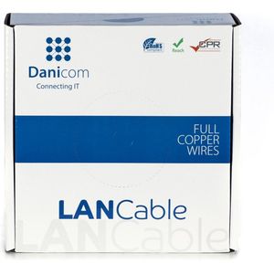 DANICOM CAT6 UTP 50 meter internetkabel op rol stug - LSZH (Eca) - netwerkkabel