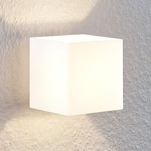 Lindby - wandlamp - 1licht - Glas, staal - H: 10 cm - G9 - wit