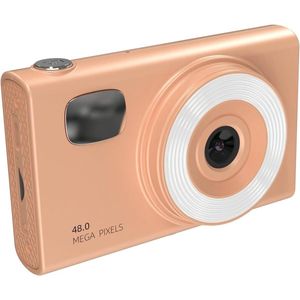 1080P digitale videocamera met 48 MP autofocus, 16x zoom en LED-invullicht voor studenten en tieners - 32GB (oranje)