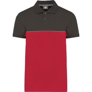 WK. Designed To Work Ecologische uniseks polo met korte mouwen in twee kleuren WK210 - Red / Dark Grey - 5XL