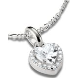 Bedel Hanger - Zilver - Hart Met Stenen Verbinden