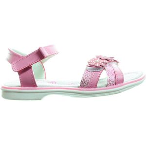 Roze Meisjessandaal Met Bloemen En Velcro maat 35