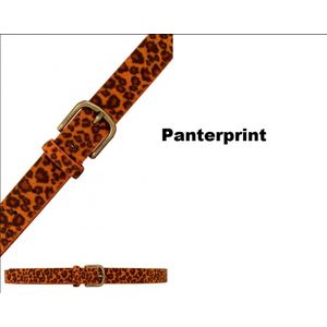 Luxe Panter riem oranje/zwart - lengte 113cm - Disco thema feest festival party optocht dieren fun