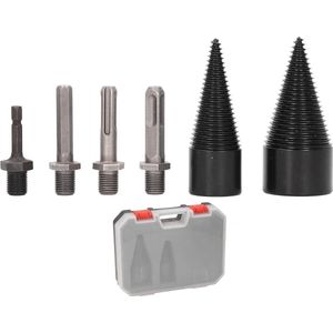 Houtsplijter Boorkegel 42mm - Schroefkegel Hout 32mm 42mm - Boormachine Stappenboor - Houtsnijder Brandhout - Stalen Kegelboor met 4 Handgrepen .