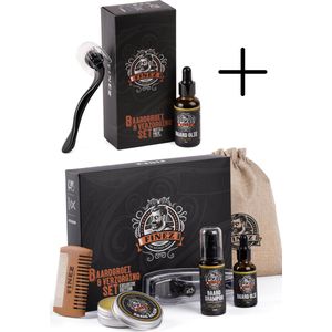 Finez Exclusive Edition Baardgroei Kit + Refill Pack Bundel - Baardroller - Baardolie