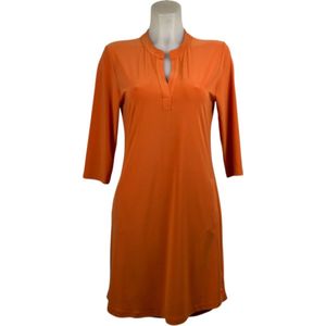 Angelle Milan – Travelkleding voor dames – Oranje Effen Jurk – Ademend – Kreukherstellend – Duurzame jurk - In 5 maten - Maat L