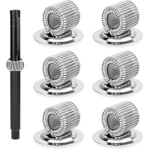 Metalen zelfklevende pennenhouders - Clips met verstelbare veerlus - Set van 6 - Voor pennenmarkers - Ideaal voor koelkast, werkplaats, kantoor - Bulletin .