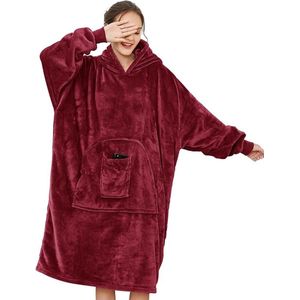 Hoodiedeken, Sherpa Extra Grote Fleecehoodie, / ochtendjas, Comfort Badjas voor dames en heren, wollig, Winter deken - Fleece dekentje - Hoodie Blanket