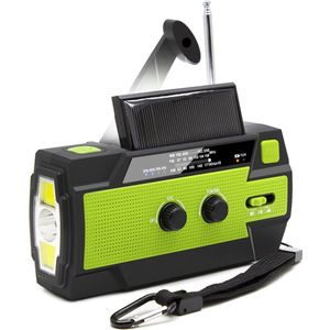 Draagbare noodradio op zonne-energie – AM/FM-radio met LED-zaklamp, USB-poort en SOS-alarm – ideaal voor kamperen, wandelen of gebruik bij noodgevallen buitenshuis