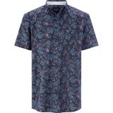 SARDOR - Overhemd - Donkerblauw - Korte Mouwen - Patroon