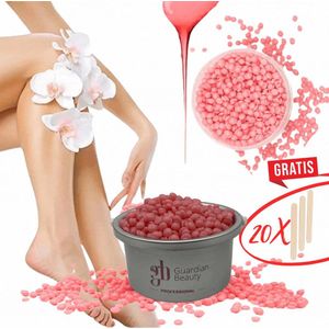 Guardian Beauty Wax Bonen - Ontharing - Hypoallergeen - 500g - Rose - Met 20 stuks Spatels - Harde Wasbonen - Ontharingswax