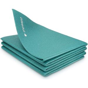 Opvouwbare yogamat voor op reis - 4 mm dikke sportmat - Antislip fitnessmat voor yoga pilates en fitness - Geschikt voor binnen en buiten - Compact en makkelijk mee te nemen - duurzaam en milieuvriendelijk Yogamat