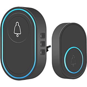 DrPhone Ringlink - Draadloze Deurbel - 58 Melodieën - 5 Verstelbare Geluidsniveaus – Afstand Tot 300 Meter – Deurbel Set – IP65 Waterdicht - Zwart
