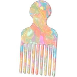 Wide Tooth Comb voor Curls - Haar Pickel voor Vrouwen - Lang Tanden Haar Kam - Ontklittende Lift Kam - Haar Styling Tools - 4.8 Inches - Roze
