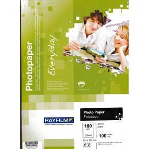 R0275.1123.A Rayfilm glanzend fotopapier 180gr A4 100 vel inkjet