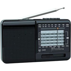 SNJY® Transistor Radio op Batterijen - Draagbare Radio op Batterijen - Noodradio - Zwart
