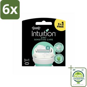 Wilkinson Sword - Navulmesjes - Intuition 2-in-1 Sensitive Care - Voor Gevoelige Huid - 4 mesjes - Voordeelverpakking - 6 stuks - Scheermesjes - Scheermes