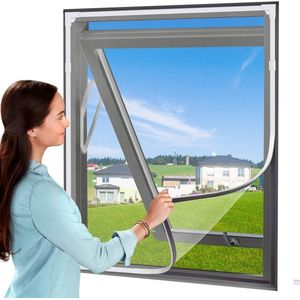 Raamhor 120 x 110 cm - Magnetische Raamhor - Gaas - Insectengaas - Magnetische Raamhor - Eenvoudige Montage - Vliegenhor Dakraam - Vliegenraam - Horrengaas voor ramen - Insecten Hor - Universele Raamhor - Houdt Insecten Buiten