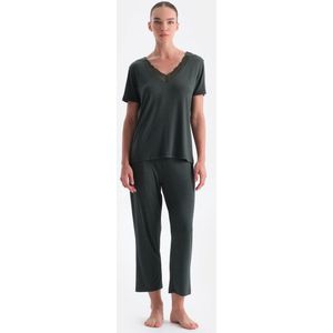 Dagi Pyjamaset met Korte Mouwen, V-hals en Broek met Normale Taille