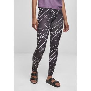 Urban Classics Damen Leggings Ladies AOP Leggings Geometric Black-5XL