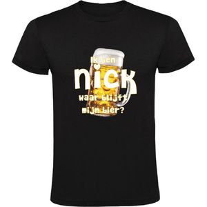 Ik ben Nick, waar blijft mijn bier Heren T-shirt - cafe - kroeg - feest - festival - zuipen - drank - alcohol