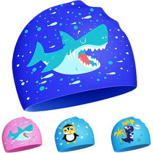 Thelau - Badmuts voor kinderen van 4-14 jaar, lang haar, meisjes en jongens - 3D rekbare siliconen badmuts