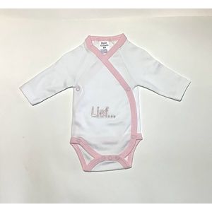 Baby Romper - Lief - Wit/Roze - Maat 56/62