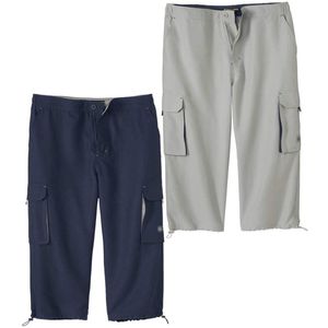 ATLAS FOR MEN - Set van 2 cargo kuitbroeken van microvezel - Heren - Verkrijgbaar in grote maten - 4XL