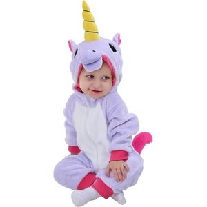 Schattig flanellen eenhoorn rompertje voor pasgeborenen (3,5-4,5 jaar)