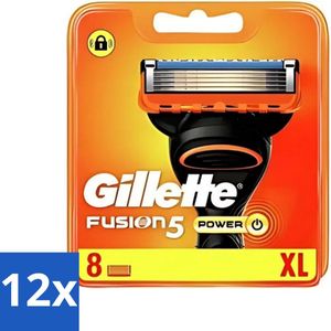 Gillette - Fusion 5 Power XL - Precisie en comfort - 8 Navulscheermesjes - Voordeelverpakking - 12 stuks