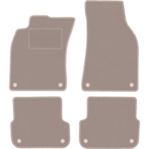 Beige veloursmatten voor: Audi A6 C6 sedan, stationwagen, avant (2004-2006)
