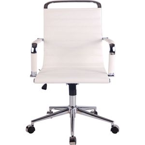 In And OutdoorMatch Bureaustoel Josephina - Wit - Kunstleer - Hoge kwaliteit - Comfortabele bureaustoel - Klassieke uitstraling