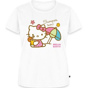 Hello Kitty Op Het Strand Onder Een Zonnescherm Premium T Shirt Dames