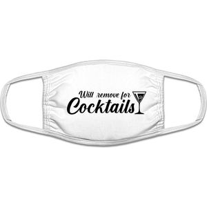 Cocktails mondkapje |Grappig | gezichtsmasker | bescherming | bedrukt | logo | Wit mondmasker van katoen, uitwasbaar & herbruikbaar. Geschikt voor OV