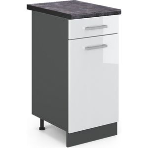 Vicco R-Line Keuken Keukenonderkast – 40 cm , WB Antraciet Wit Hoogglans , WB Antraciet