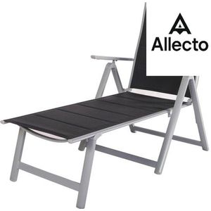 Allecto® Opklapbare ligstoel, 5 posities, gevoerd met textiel en sneldrogend schuim, 144x70x104cm