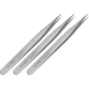 3 Stuks Technische Pincet - Modelbouw, Horlogemakers en Elektriciens - Roestvrij Staal