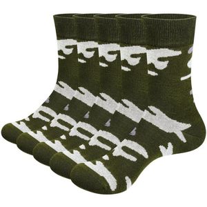 5 paar sportieve outdoor sokken voor heren en dames, halfhoge, zweetafvoerende casual sokken (groen)