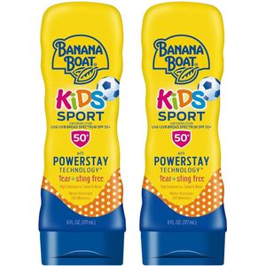 Banana Boat Kids Sport Broad Spectrum Sunscreen Lotion - zonbescherming - zonnebrand crème - SPF 50 - Kinderen - Voordeelverpakking - 2 stuks