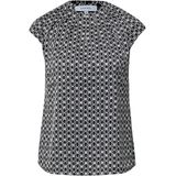 COMMA - Blouse - Duifblauw - Dierenprint - Kwartmouw