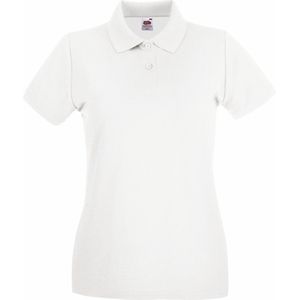 Fruit Of The Loom Vrouwen Dames-Fit Premium Poloshirt Met Korte Mouwen (Wit)