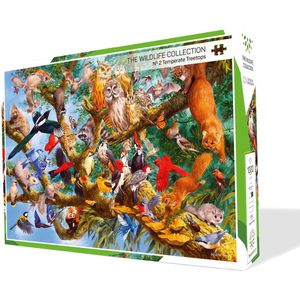 The Wildlife Collection – Nr. 2 Temperate Treetops - puzzel 1000 stukjes - Treecer