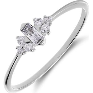 Lucardi - Dames Zilveren Ring - 925 Zilver - Zilverkleurig