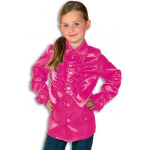 Rouches blouse roze voor kids 140
