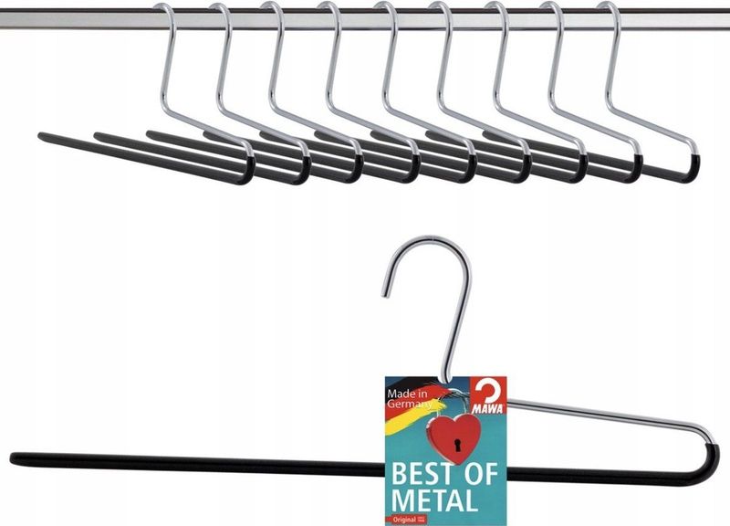 MAWA KH35 - Hanger - Zwart - Antislip Coating - Set van 10