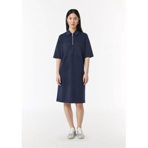 comma - Korte Jurk - Zwart - Met Rits - Ronde Halslijn - Korte Mouwen