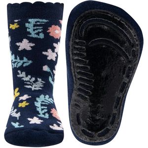 Antislipsok Ewers Donkerblauw met Bloemetjes en Bladeren-31/34