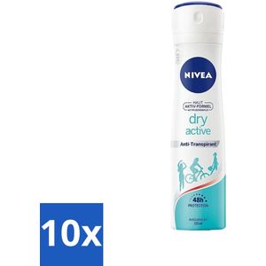 10 x Nivea - Deodorant - Dry Fresh Anti-Transpirant Spray - 150 ml - Avocado-olie - Huidvriendelijk - Deodorant Spray