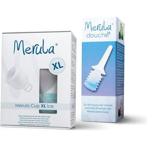 Merula XL Menstruatiecup - Douche - Ice - Hygiënisch - XL Formaat - Handige Vaginale Douche