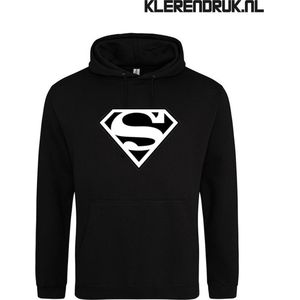 Superman | Hoodie | Sweater | Capuchon | Trui | Hooded | Print | Superman | Feest | Carnaval | Party | Zwart | Maat M